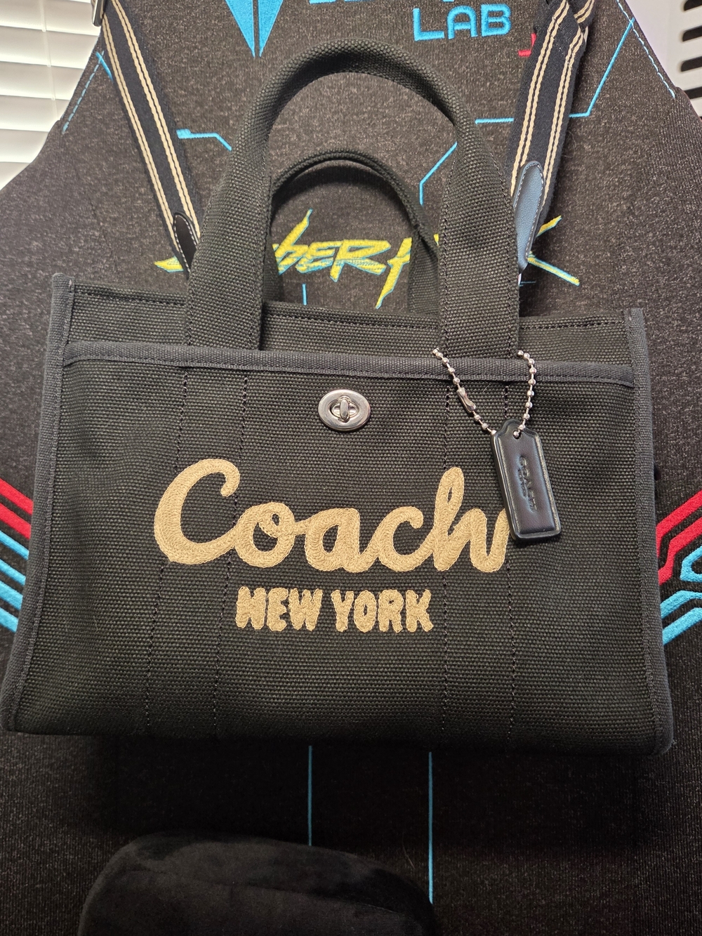 Coach Cargo Tote 26 in Black Canvas - Excellent Condition